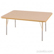ECR4Kids 30in x 48in Rectangle Everyday T-Mold Adjustable Activity Table Maple/Navy - Standard Ball 565361248